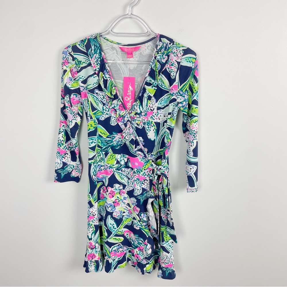 Lilly Pulitzer Jessalynne Romper Dress Bright Navy Sway This Way Size XXS